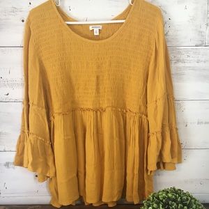 Mustard Peasant Top